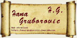 Hana Gruborović vizit kartica